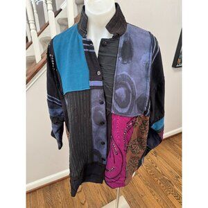 NWT MSquare by Neetu Malik Point Jacket Multi Patchwork Embellished Size S/M